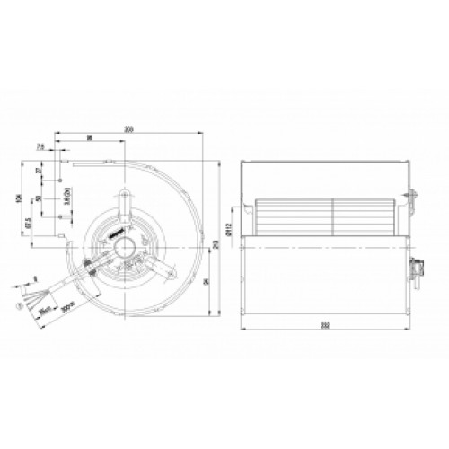 Центробежный (радиальный) вентилятор ebmpapst D2E133DM4701