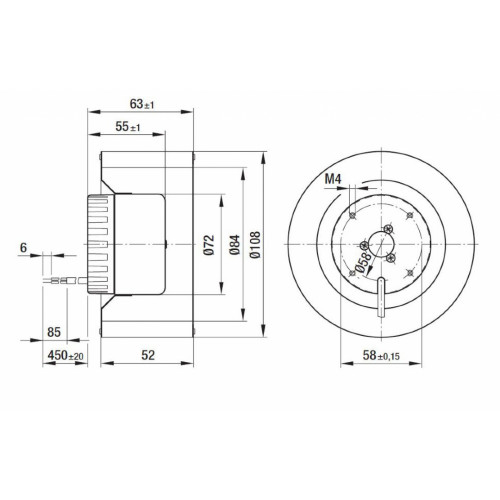 Вентилятор Ebmpapst R1G108-AB41-02 центробежный EC