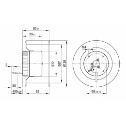 Вентилятор Ebmpapst R1G120-AB67-02 центробежный EC
