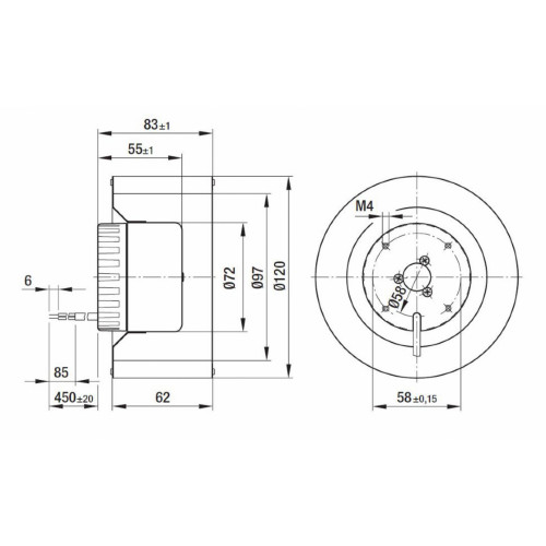 Вентилятор Ebmpapst R1G120-AB71-02 центробежный EC