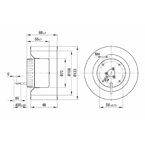 Вентилятор Ebmpapst R1G133-AE03-02 центробежный EC