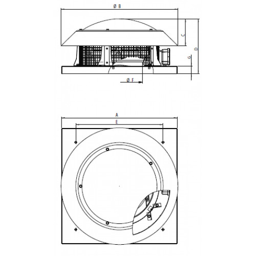 Вентилятор Bahcivan BRF 225 крышный с горизонтальным выбросом