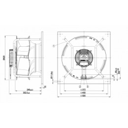 Центробежный (радиальный) вентилятор ebmpapst K3G400RJ7501