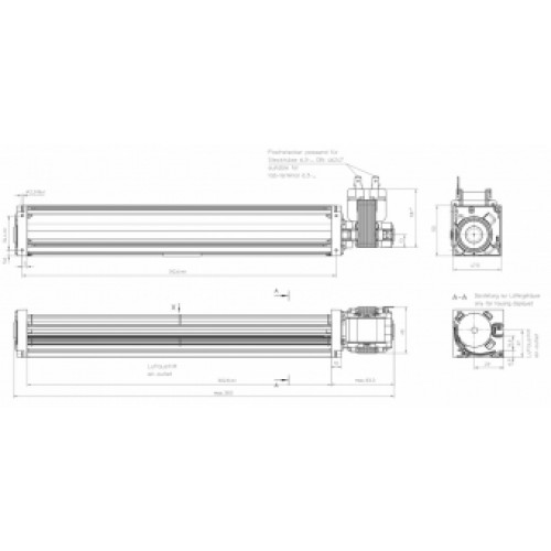 Тангенциальный вентилятор ebmpapst QL3/3000A2-2118LH-455cx