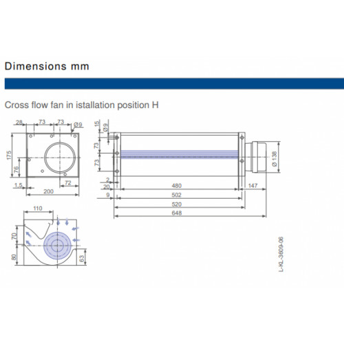 Тангенциальный вентилятор Ziehl-Abegg QK10A-2DM.48.FK