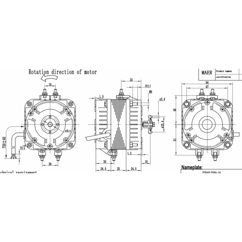 Электродвигатель MaEr YZF45L25P4-16