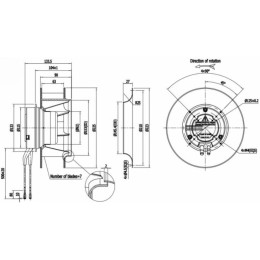 Центробежный вентилятор Krubo K-EC225-R230-30