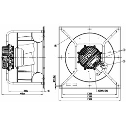 Центробежный (радиальный) вентилятор ebmpapst K3G450AQ2401