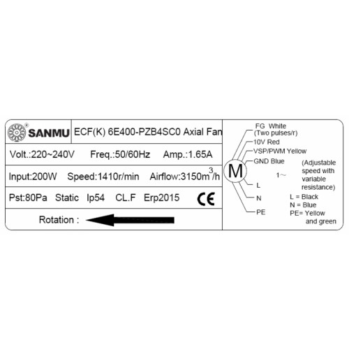Центробежный вентилятор Sanmu ECF(K)6E400-PZB4SC0