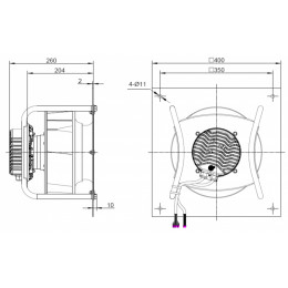 Центробежный вентилятор Sanmu ECF(K)6E250-PLHDAL1-PRF