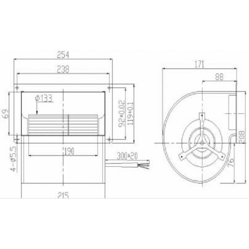 Центробежный вентилятор Krubo K-DC133-D24