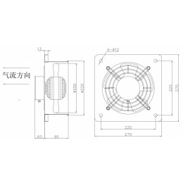 Осевой вентилятор Krubo K-AC200-W220-25