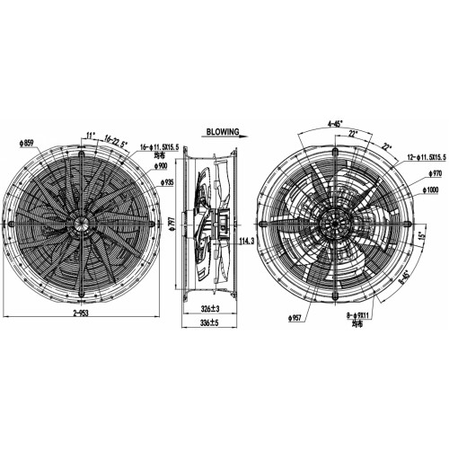 Осевой вентилятор MaEr YSWF138L100P8-970G-800PA-B