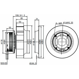 Центробежный вентилятор Krubo K-EC250-R230-35