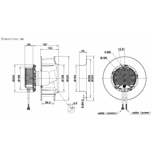 Центробежный вентилятор Sanmu ECF(K)6D280-PLHDAJ1-RF