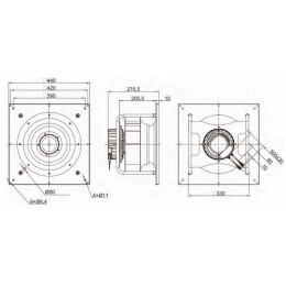Центробежный вентилятор Krubo K-EC310-R230-29(K)