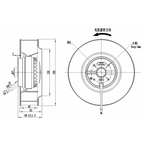 Центробежный вентилятор LANGDI AB190R5-92-14