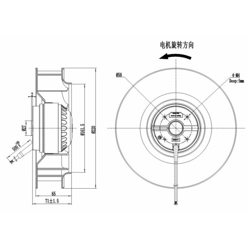 Центробежный вентилятор LANGDI AB220R5-92-06