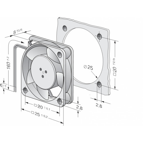 Вентилятор Ebmpapst 255H 25x25x8 - компактный DC