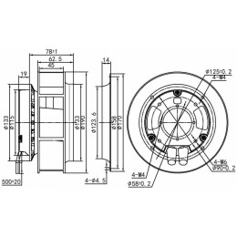 Центробежный вентилятор Krubo K-DC190-R80-48