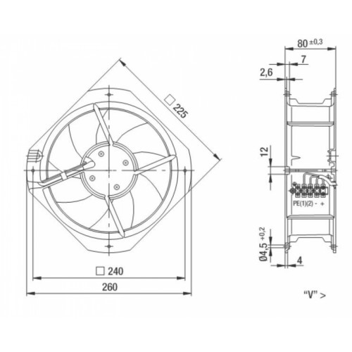 Вентилятор Ebmpapst W1G200-HH77-52 225x225x80 компактный