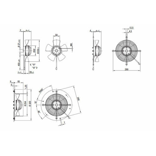 Вентилятор Ebmpapst S4S250-BA02-02 осевой