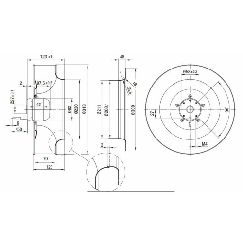 Вентилятор Ebmpapst R4D310-AR18-01 центробежный