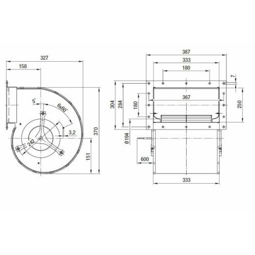 Вентилятор Ebmpapst D6E225-FB07-02 центробежный