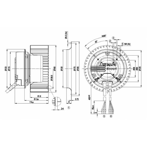 Вентилятор Ebmpapst R3G160-AD52-01 центробежный EC