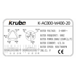 Осевой вентилятор Krubo K-AC800-W400-20