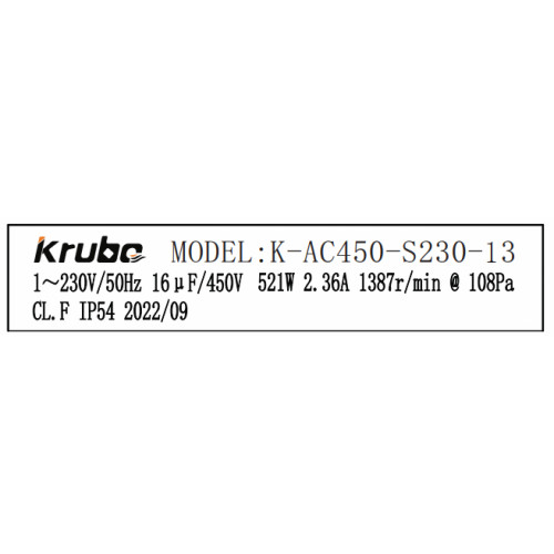Осевой вентилятор Krubo K-AC450-S230-13