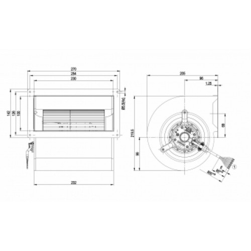 Центробежный (радиальный) вентилятор ebmpapst D2D146AA2423