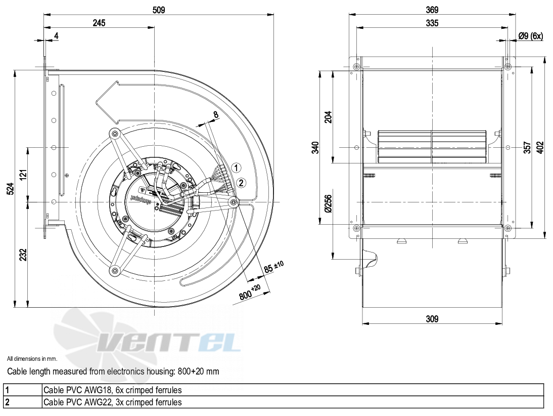 Ebmpapst D3G318-AA35-01 - описание, технические характеристики, графики