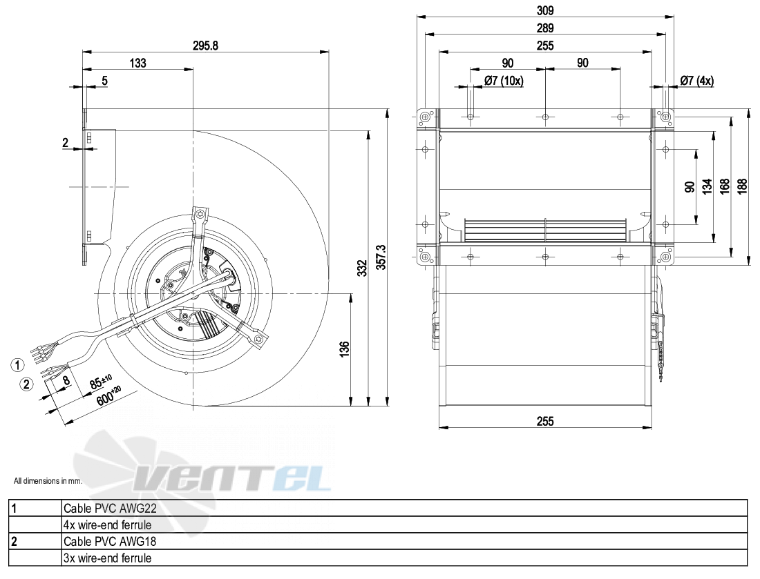 Ebmpapst D3G180-AB62-01 - описание, технические характеристики, графики