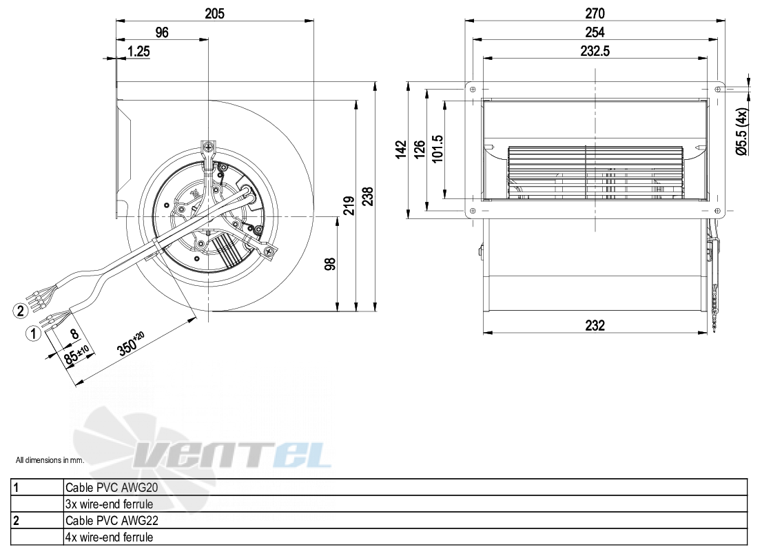 Ebmpapst D3G146-AH50-11 - описание, технические характеристики, графики