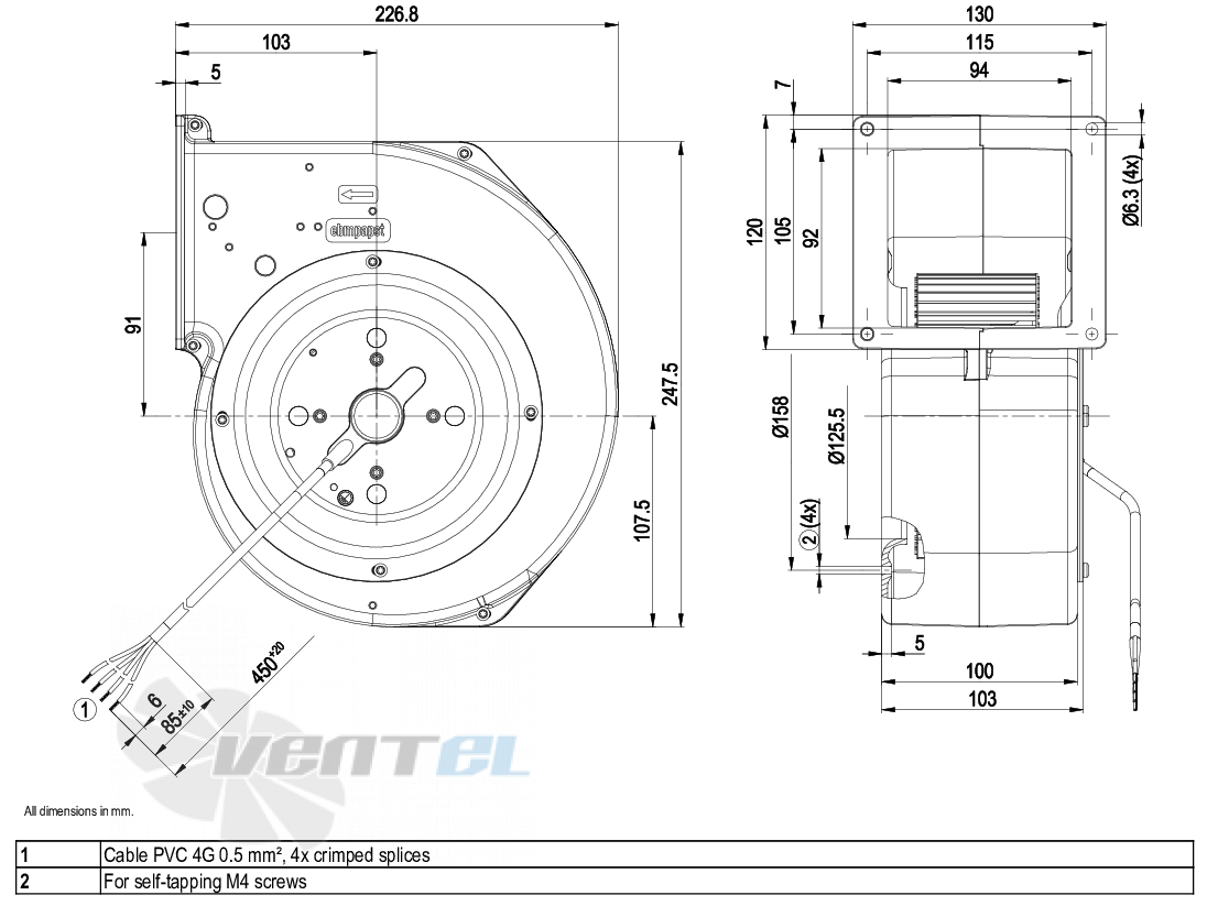 Ebmpapst G2E146-DW07-01 - описание, технические характеристики, графики