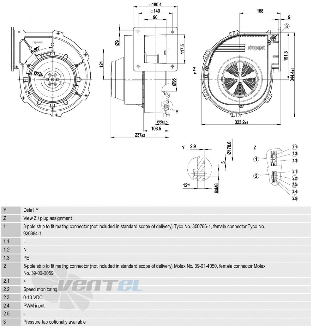 Ebmpapst G3G200-GN26-01 - описание, технические характеристики, графики