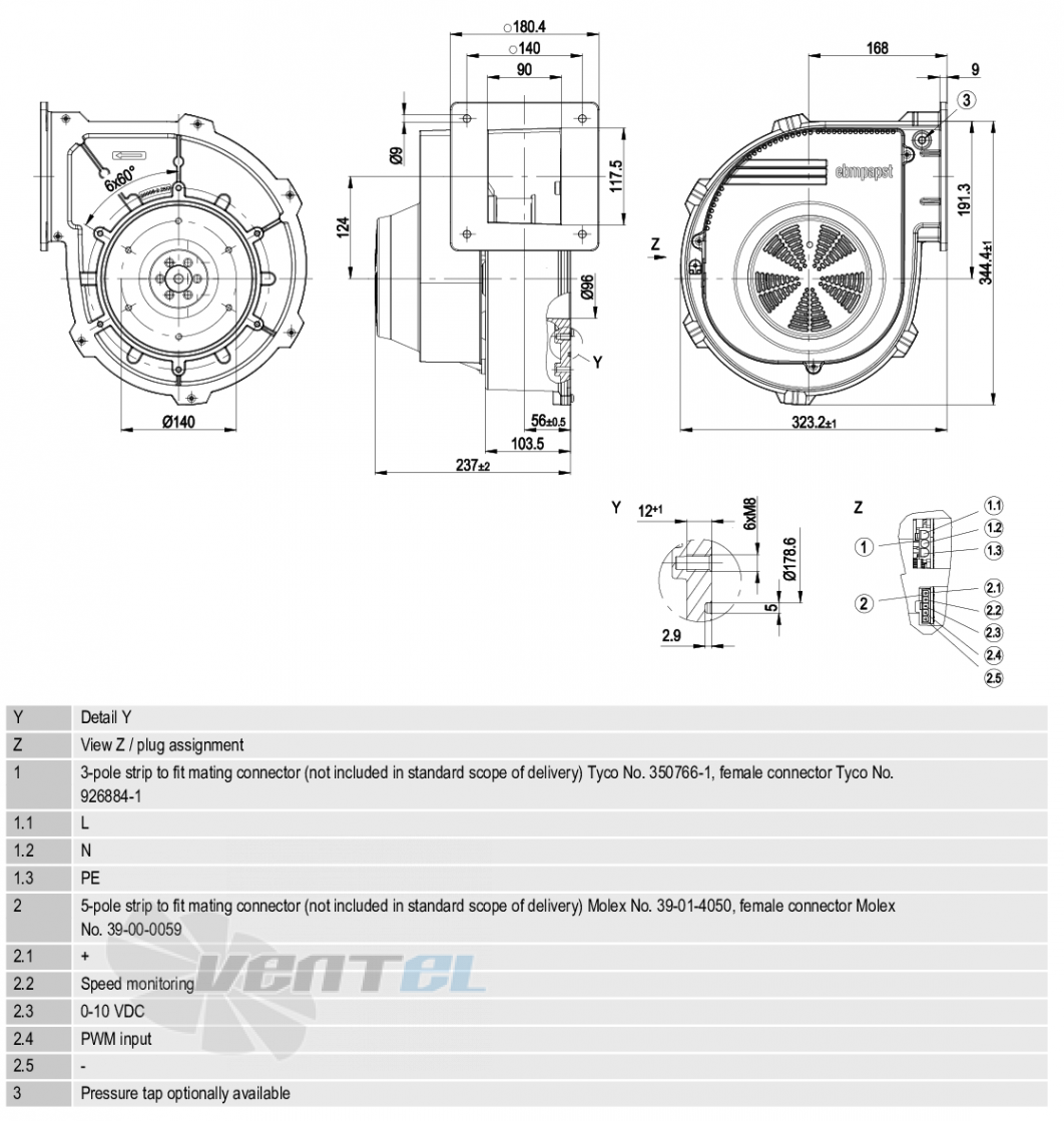 Ebmpapst G3G200-GN18-20 - описание, технические характеристики, графики