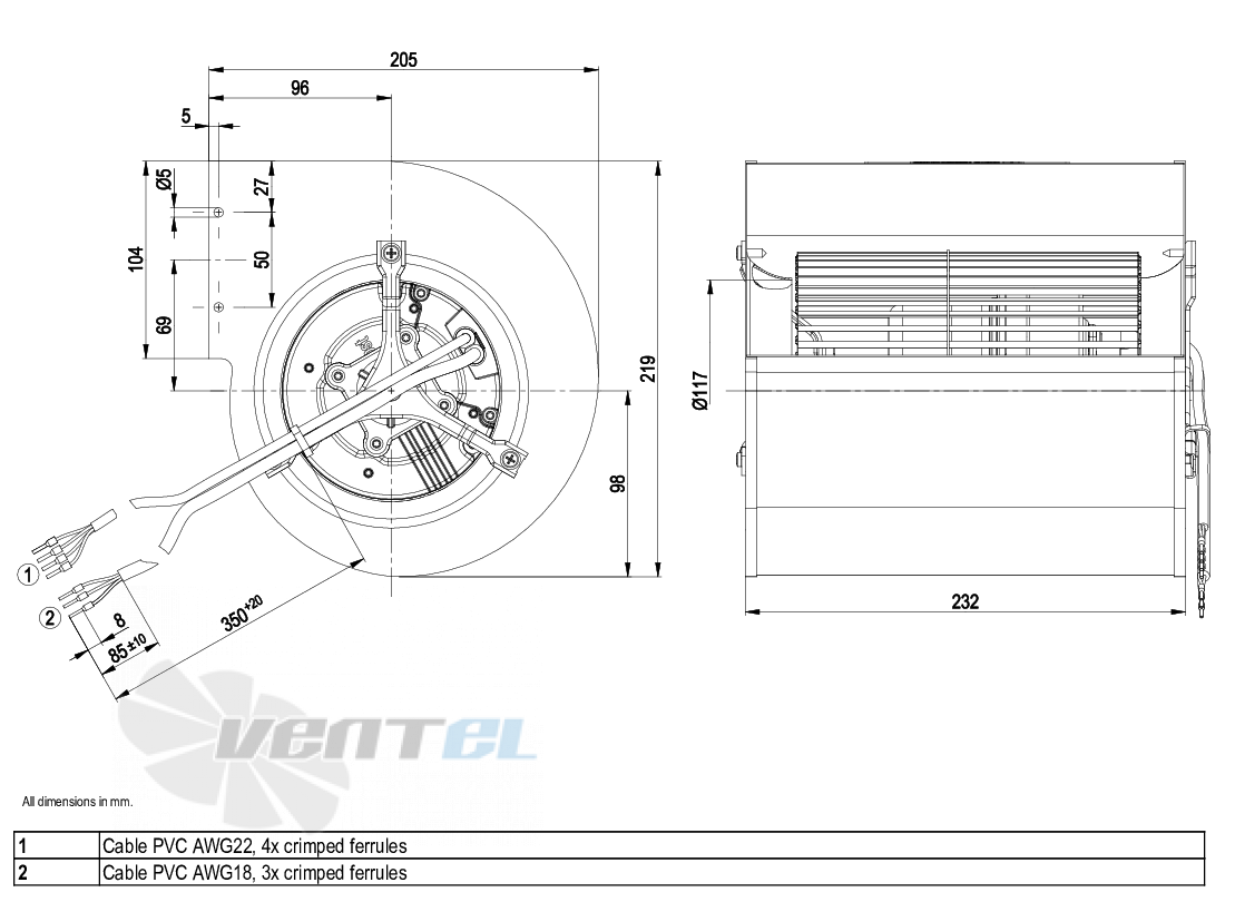 Ebmpapst D3G146-AH50-01 - описание, технические характеристики, графики