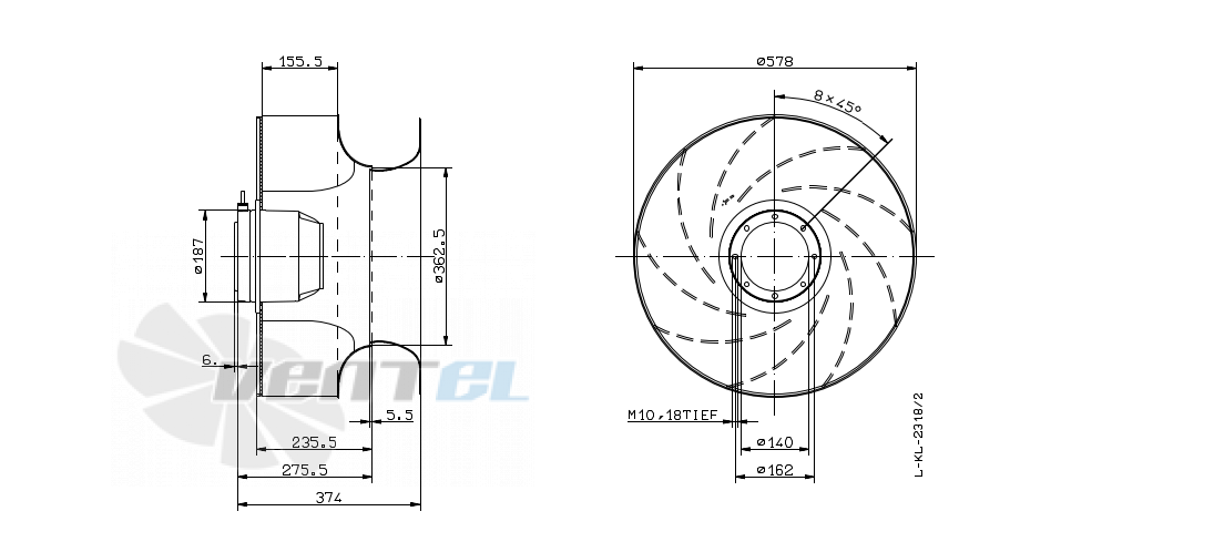 Ziehl-abegg RH56E-4DK.6N.1R - описание, технические характеристики, графики