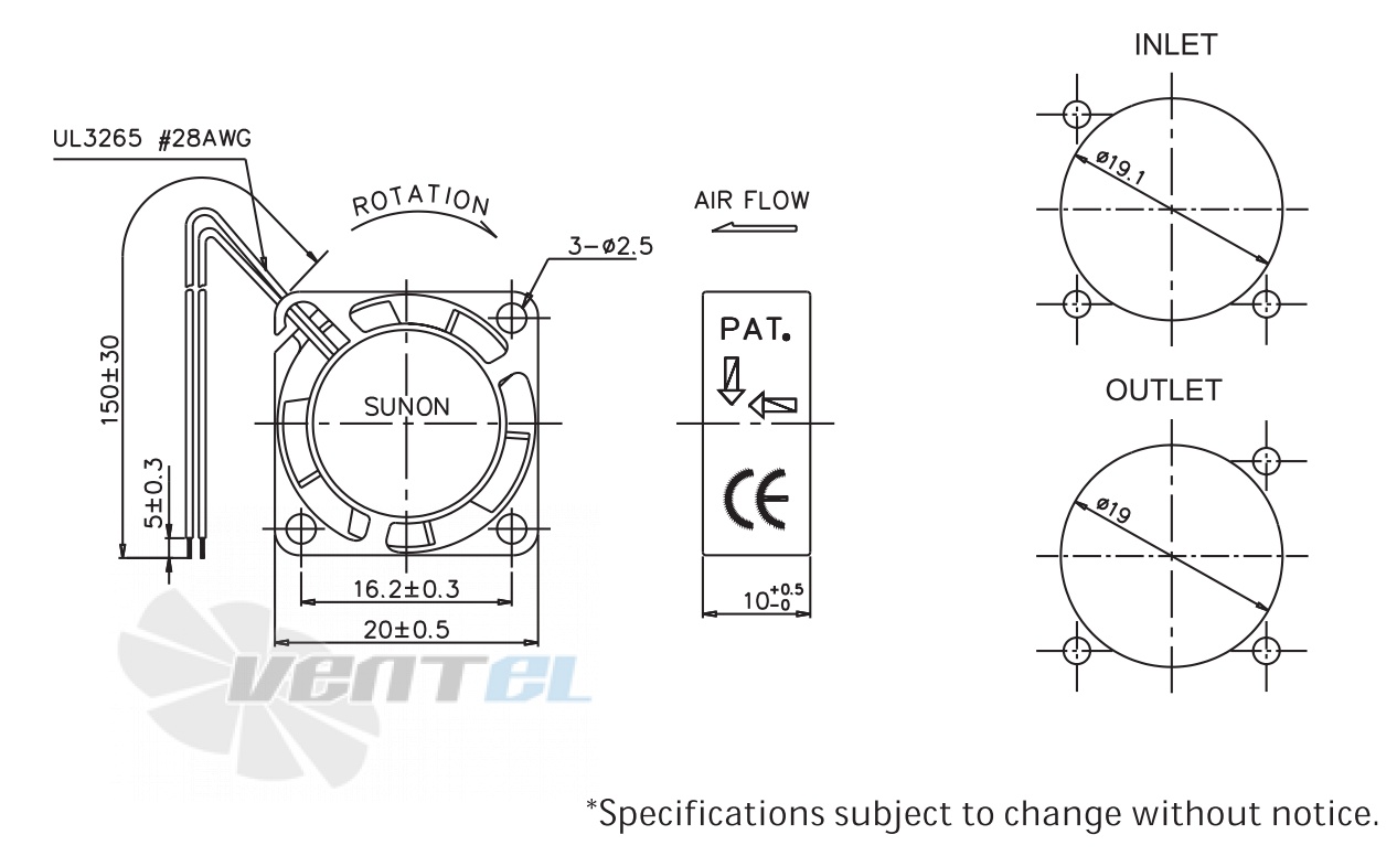 Sunon GM0501PFV2-8 - описание, технические характеристики, графики