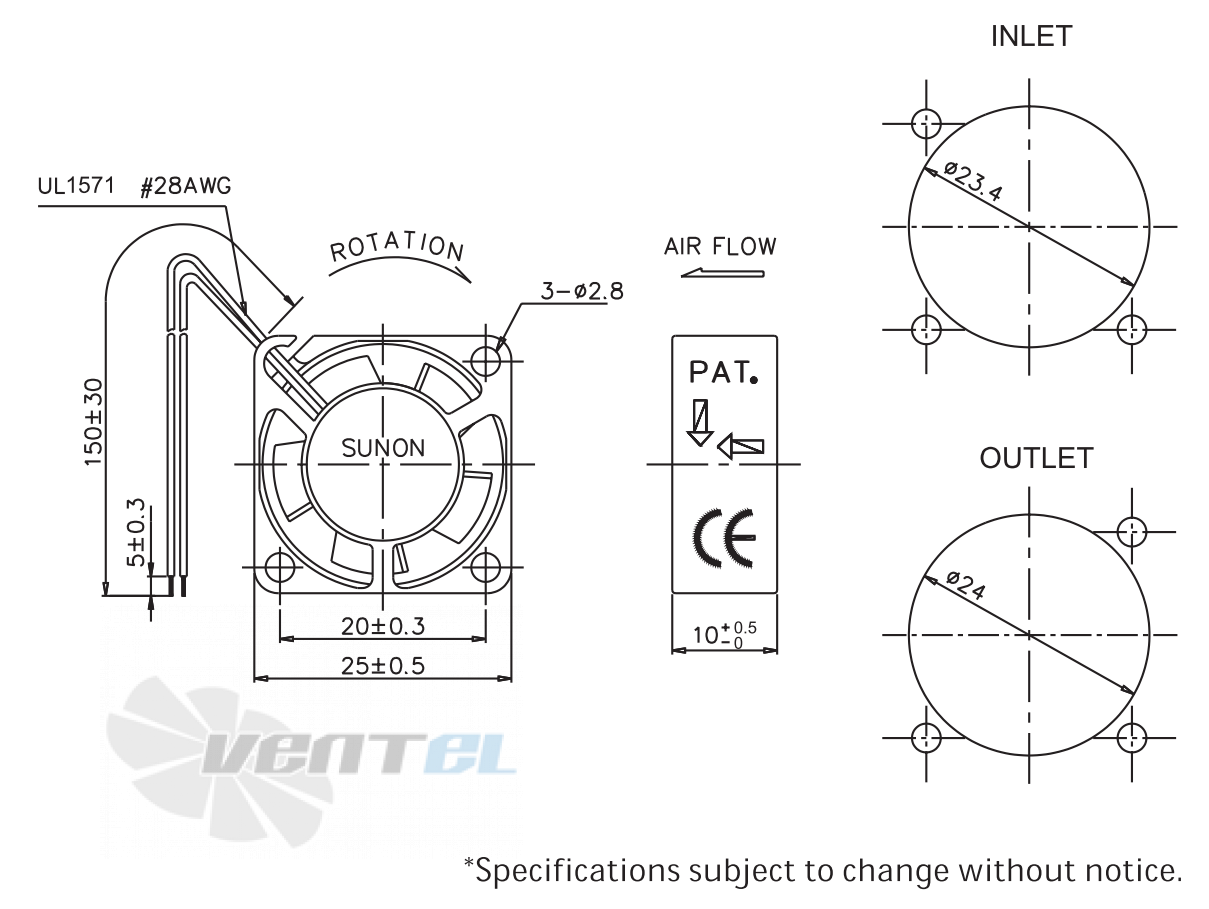 Sunon GM0502PFV1-8 - описание, технические характеристики, графики