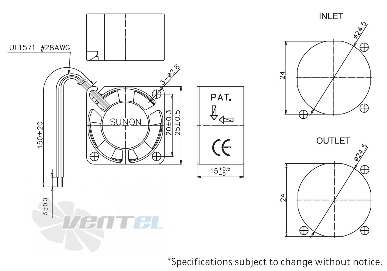 Sunon GM0502PHV3-8 - описание, технические характеристики, графики