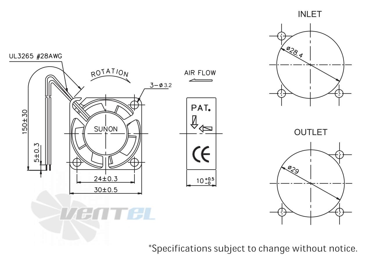 Sunon GM0503PFV1-8 - описание, технические характеристики, графики