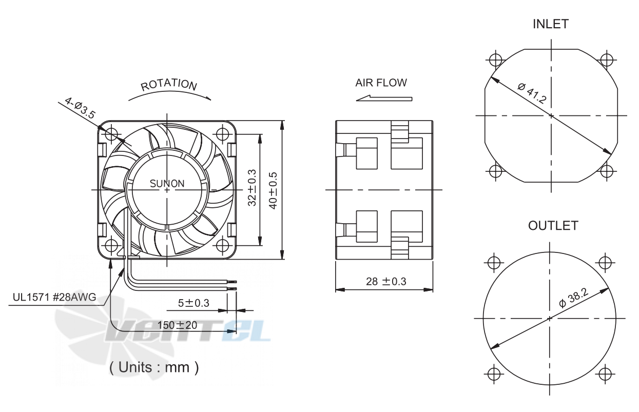 Sunon PMD1204PQB1-A - описание, технические характеристики, графики