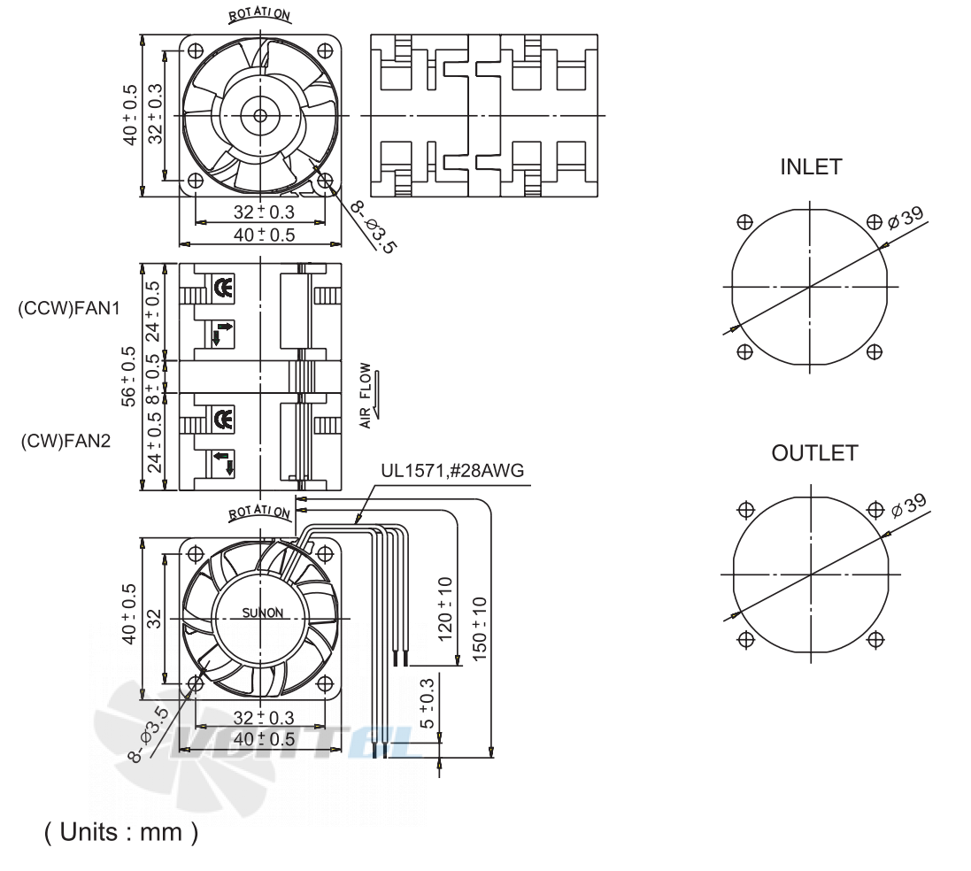 Sunon PMD1204PPB1-A - описание, технические характеристики, графики