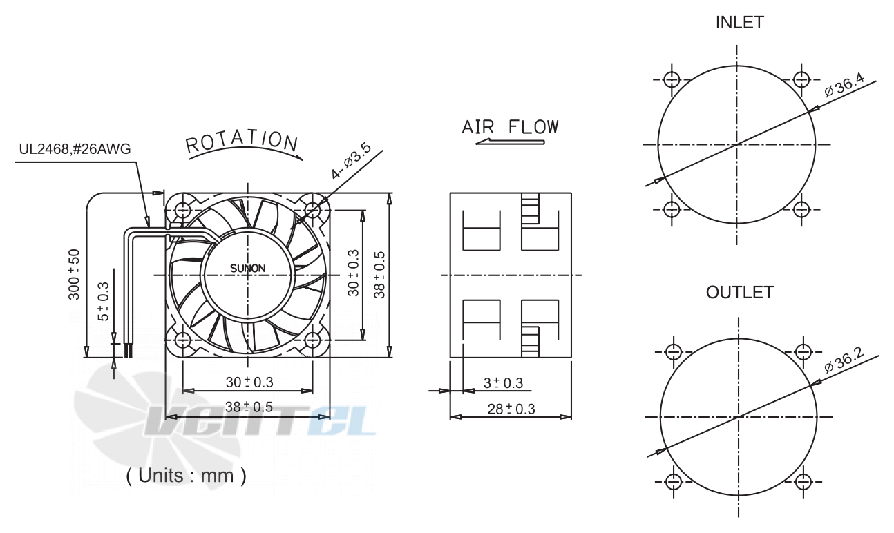 Sunon PMD1238PQBX-A - описание, технические характеристики, графики