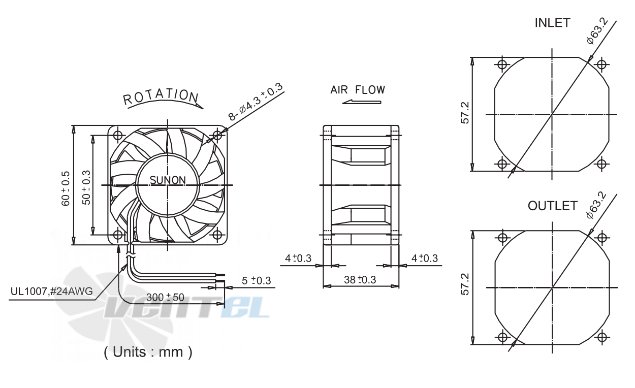 Sunon PMD1206PMB1-A - описание, технические характеристики, графики