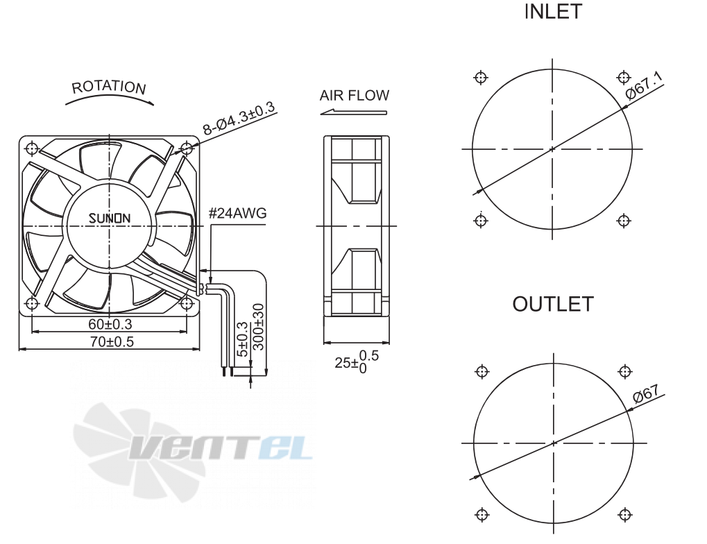 Sunon PMD1207PTB1-A - описание, технические характеристики, графики