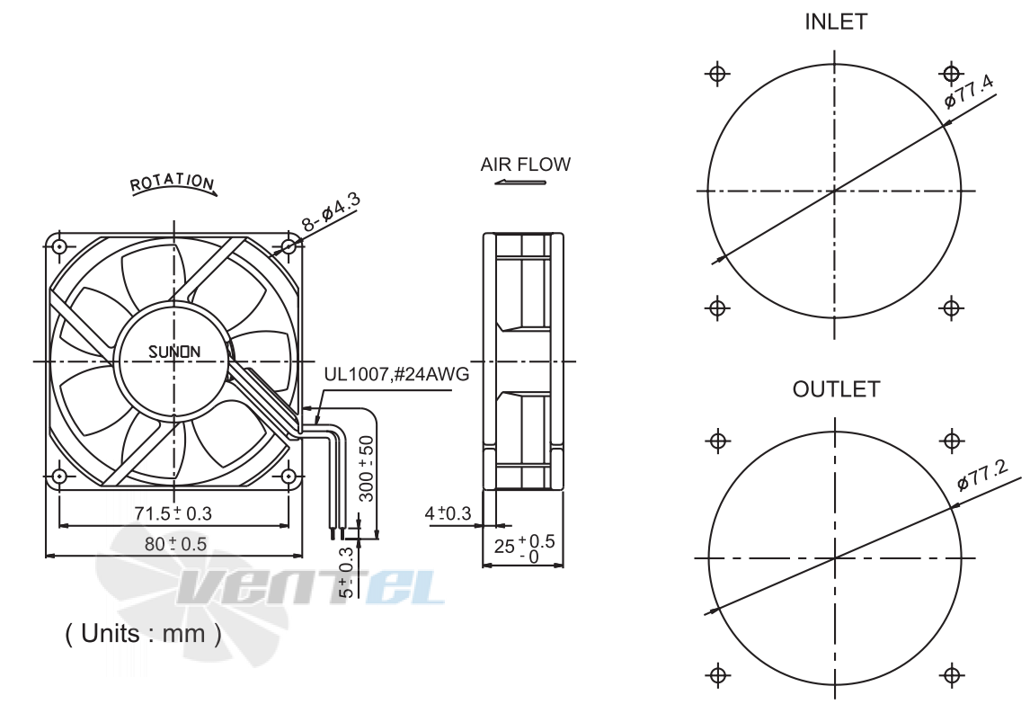 Sunon PMD1208PTB1-A - описание, технические характеристики, графики